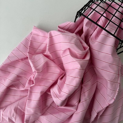 Костюмная ткань полоска розовая