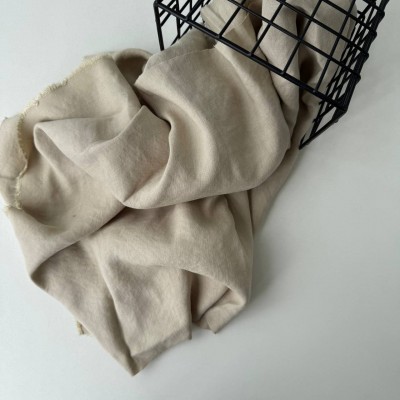 Лен с эффектом мятости натурального цвета