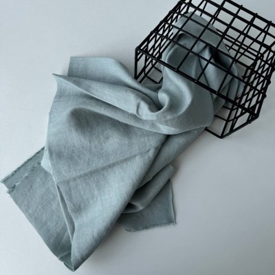 Лен с эффектом мятости снежная мята