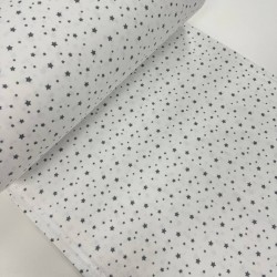 Фланель звезды серые на белом 240