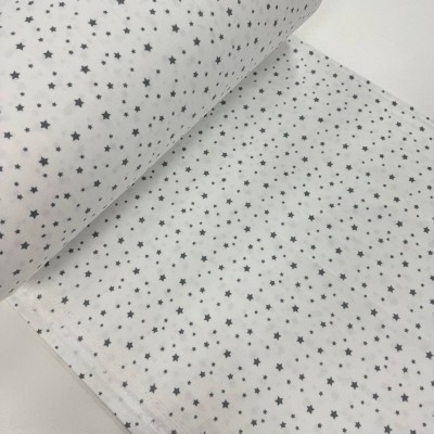 Турецкая фланель звезды серые на белом 240см
