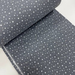 Фланель звезды белые на сером 240