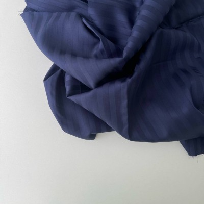 Турецкий хлопок страйп-сатин темно-синий мерсеризованный 240см