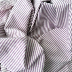 Поплин-тенсель полоска сиреневая 240