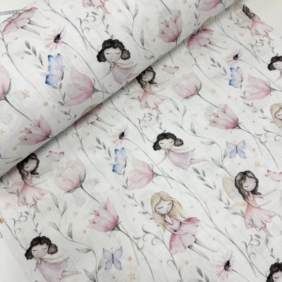 Турецкий хлопок муслин девочки и цветок